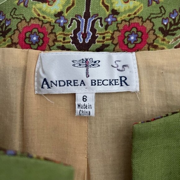 Andrea Becker Green Paisley linen Jacket - Picture 5 of 10